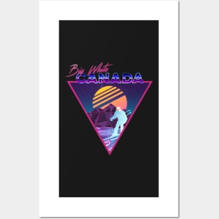 Retro Vaporwave Ski Mountain | Big White Canada | Shirts, Stickers, and More! Posters and Art